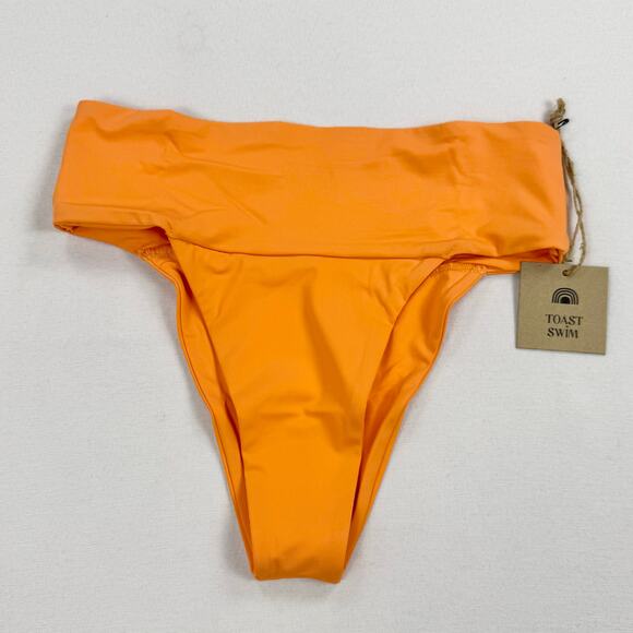Free People Toast Swim Women’s Signature Banded Waist Bikini Bottom XS Nectarine - Picture 2 of 9